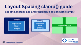 html container and blocks image with different colors to highlight padding, margin, row gap, colum gap and represent clamp and responsive design
